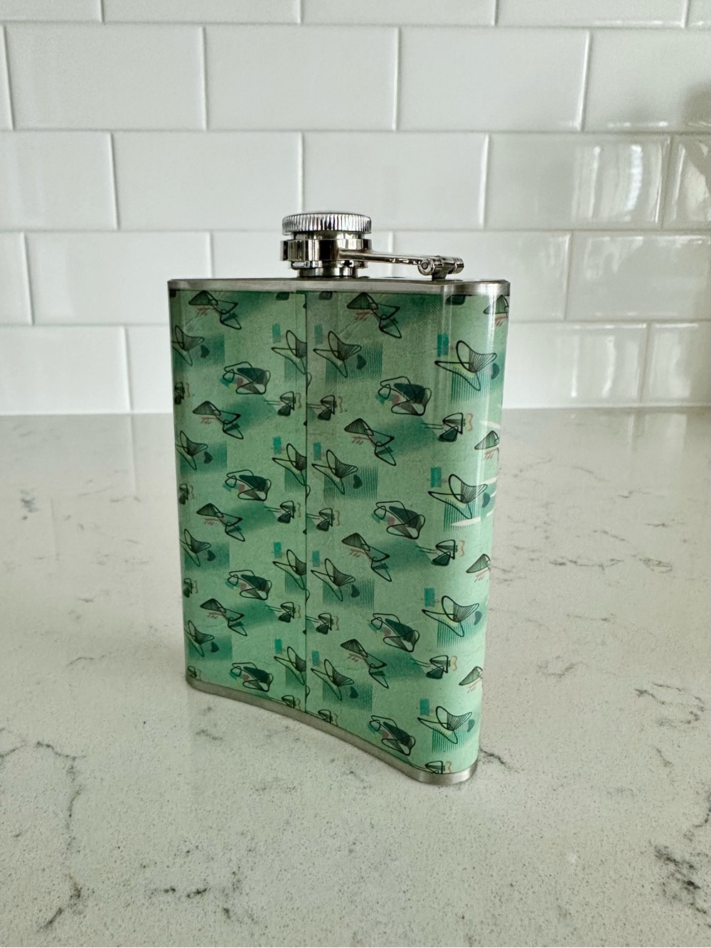 Mother's Little Helper Retro Stainless Steel Hip Flask - Mint - Picture 3 of 7